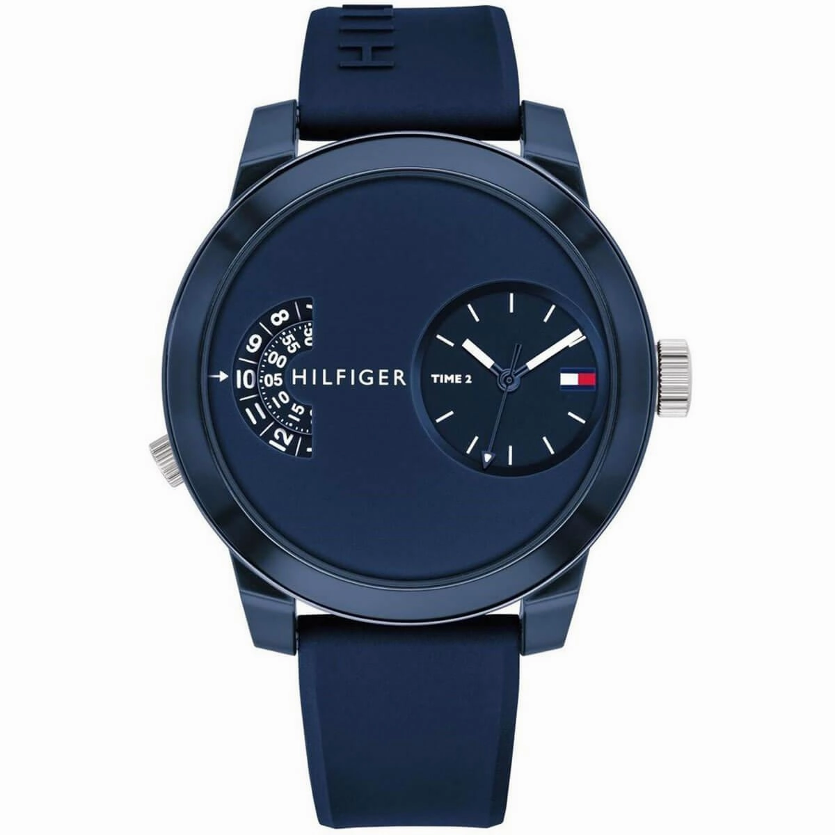 Tommy Hilfiger Men's Quartz Watch - Denim Blue Dial Silicone Strap | 1791556