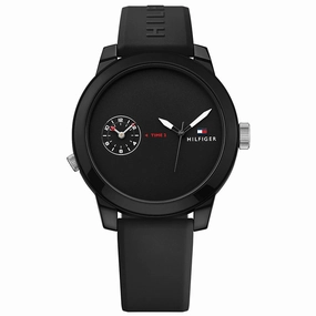 Tommy Hilfiger Men's Quartz Watch - Sport Black Dial Silicone Strap | 1791326