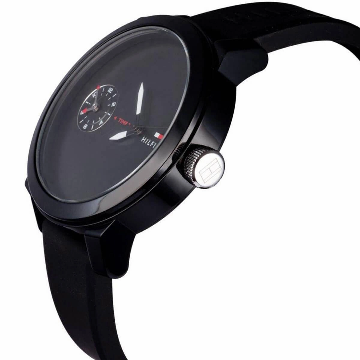 Tommy Hilfiger Men's Quartz Watch - Sport Black Dial Silicone Strap | 1791326