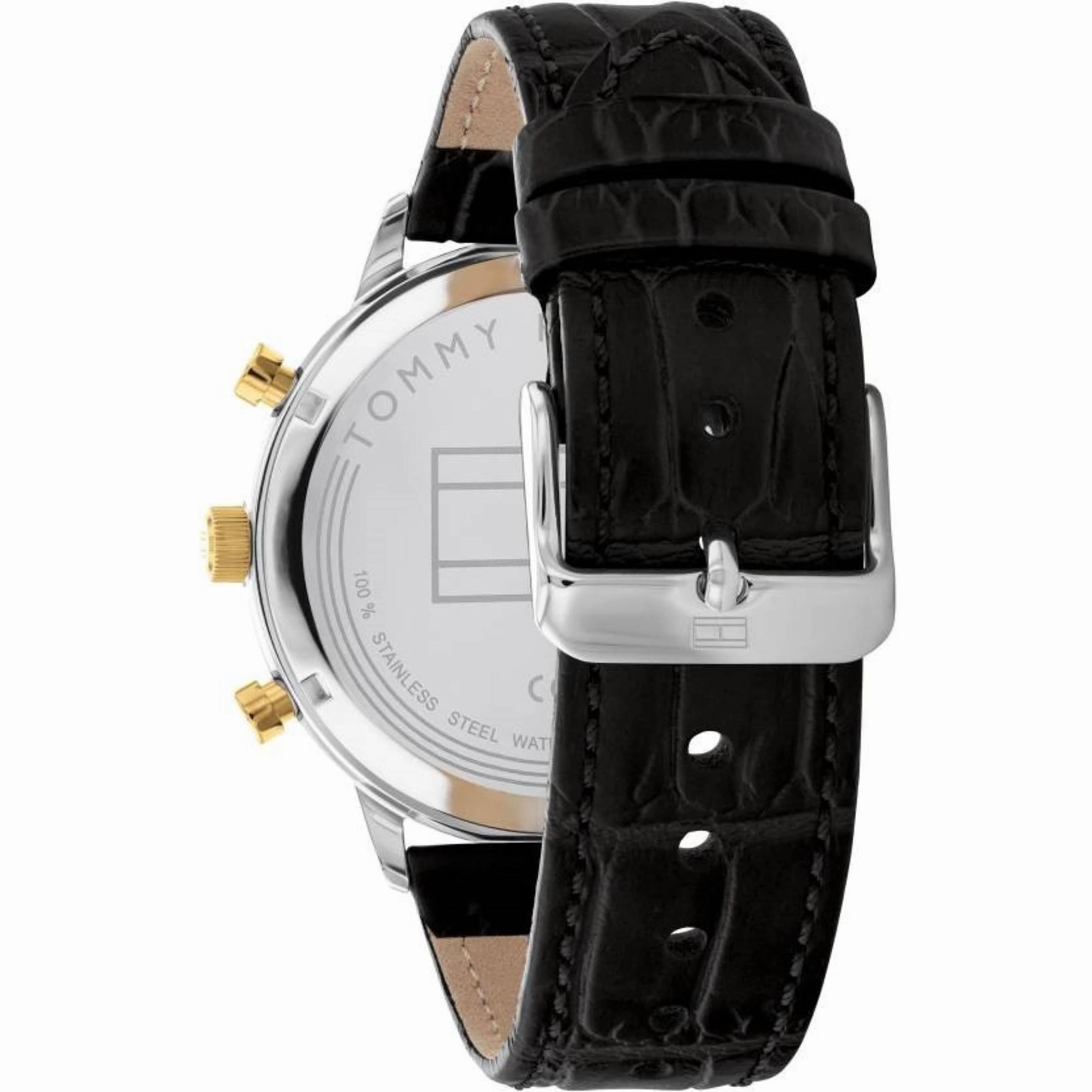 Tommy Hilfiger Men's Watch - Leonard Date Display Black Dial Leather Strap | 1791986