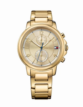 Tommy Hilfiger Womens Claudia Dress Watch - Gold-Tone- Bracelet - Day/Date