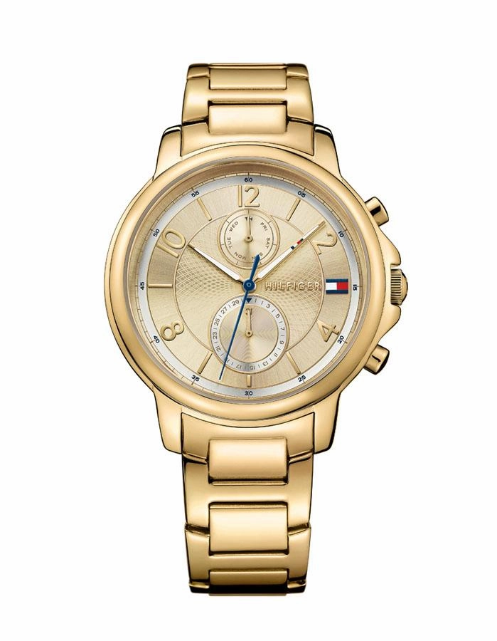 Tommy Hilfiger Womens Claudia Dress Watch - Gold-Tone- Bracelet - Day/Date