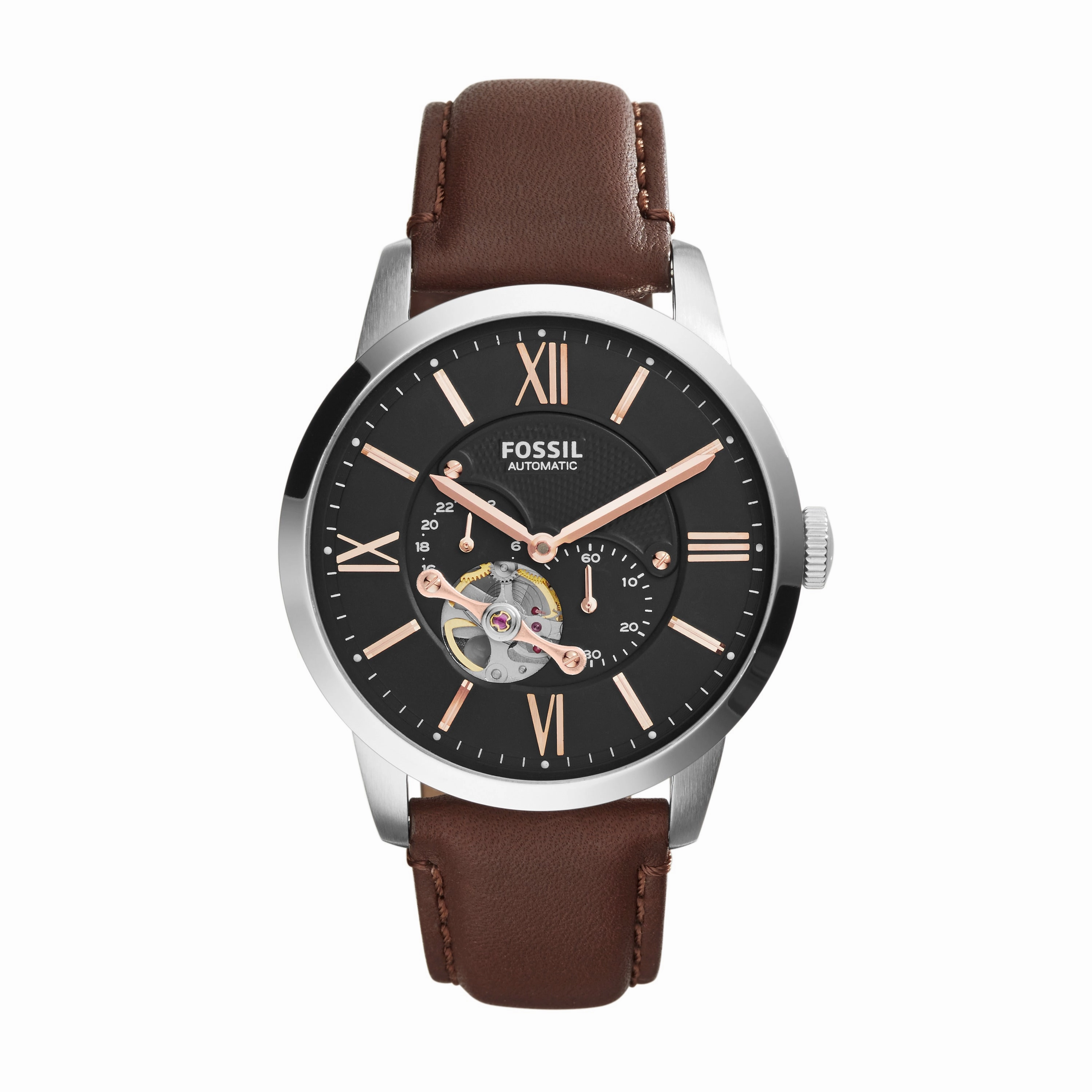 Townsman Automatic Leather Watch Brown
