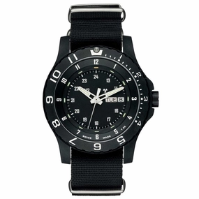 Traser 100072 Men's P6600 Type 6 MIL-G Military Black Dial Black Textile Nato Strap Dive Watch