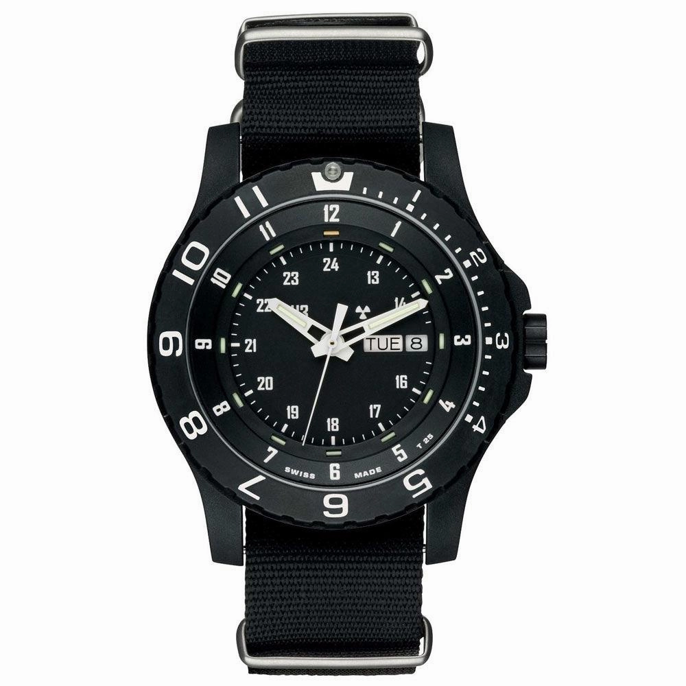 Traser 100072 Men's P6600 Type 6 MIL-G Military Black Dial Black Textile Nato Strap Dive Watch