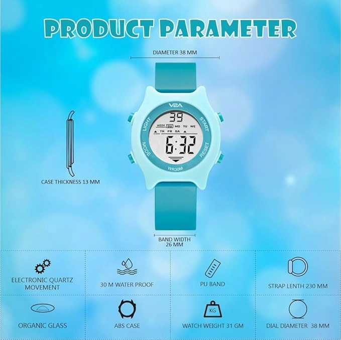 V2A Girls and Boys Kids Watch Gifts for Boys and Girls Age 4-13 for Multi-Functional 30 M Waterproof Digital Sports Watches for 4 5 6 7 8 Year Old Boy and Girls | Birthday Gift for Kids