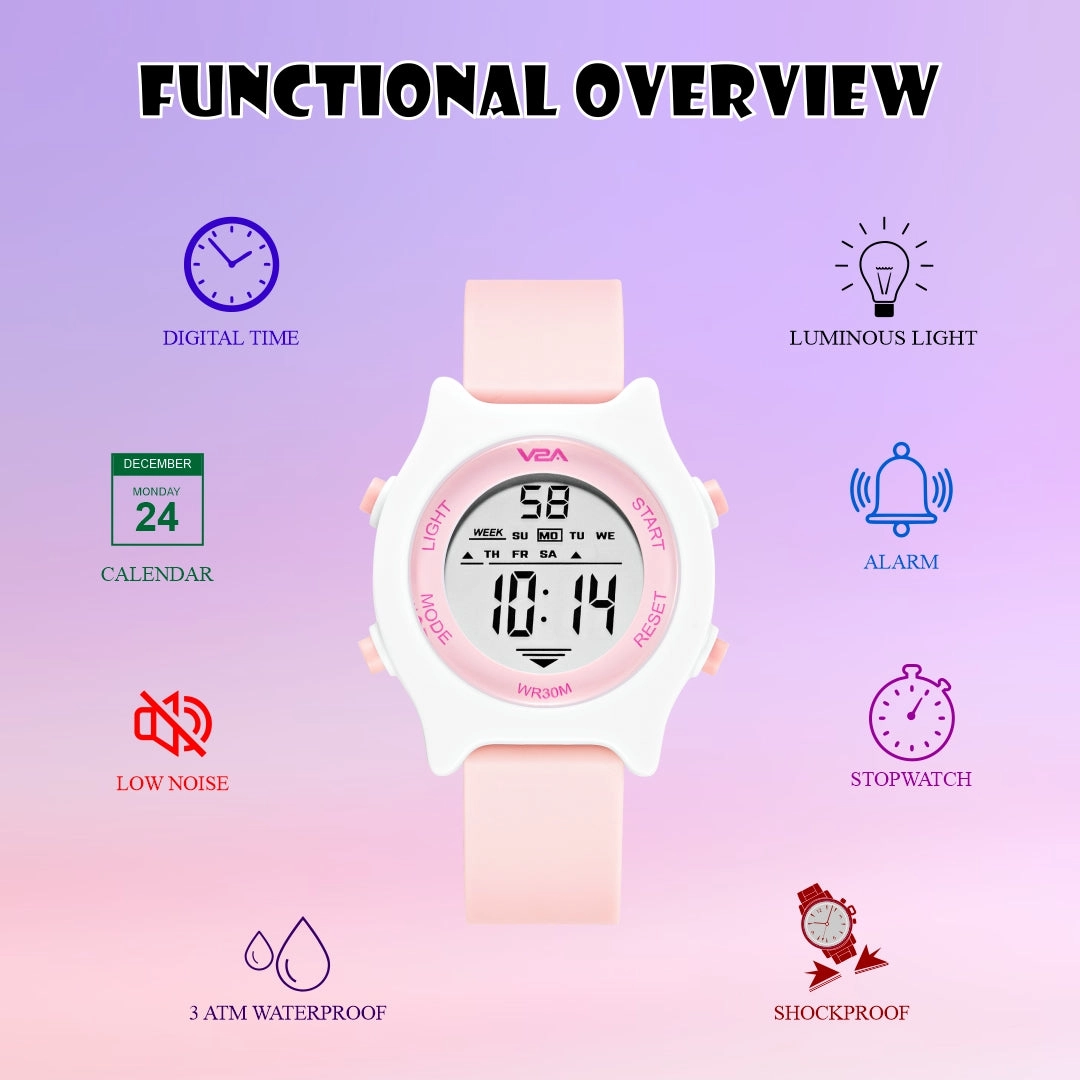 V2A Girls and Boys Kids Watch Gifts for Boys and Girls Age 4-13 for Multi-Functional 30 M Waterproof Digital Sports Watches for 4 5 6 7 8 Year Old Boy and Girls | Birthday Gift for Kids