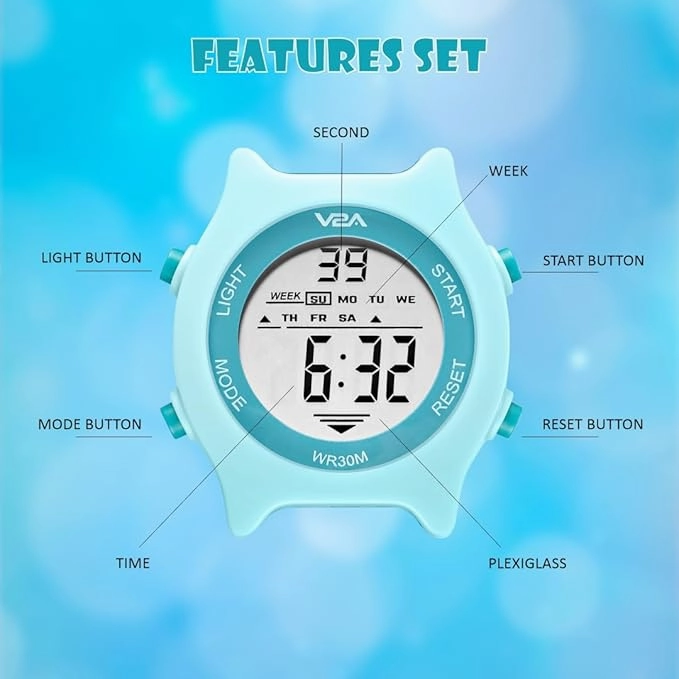 V2A Girls and Boys Kids Watch Gifts for Boys and Girls Age 4-13 for Multi-Functional 30 M Waterproof Digital Sports Watches for 4 5 6 7 8 Year Old Boy and Girls | Birthday Gift for Kids