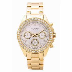 Valentino 20121502-GOLD - WHITE DIAL EXCALIBUR IP STAINLESS STEEL BAND STRAP Watch for Women
