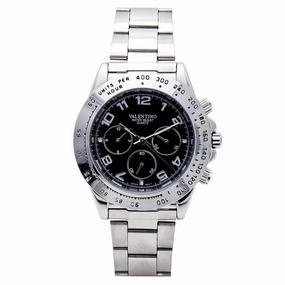Valentino 20121652-BLACK DIAL STAINLESS BAND STRAP Watch for Men