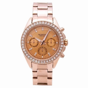 Valentino 20121662-ROSE GOLD - ROSE DIAL EXCALIBUR IP ROSE GOLD STAINLESS STEEL BAND STRAP Watch for Women