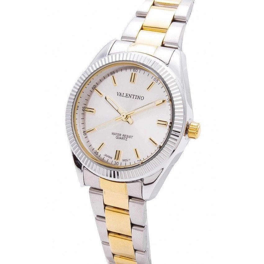 Valentino 20121678-TWO TONE - GOLD DIAL CASIO IP GLD MTL STYLE L STAINLESS BAND STRAP Watch for Women
