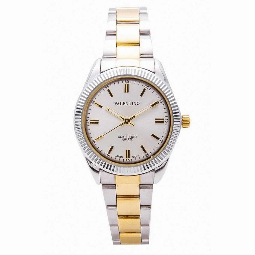 Valentino 20121678-TWO TONE - GOLD DIAL CASIO IP GLD MTL STYLE L STAINLESS BAND STRAP Watch for Women