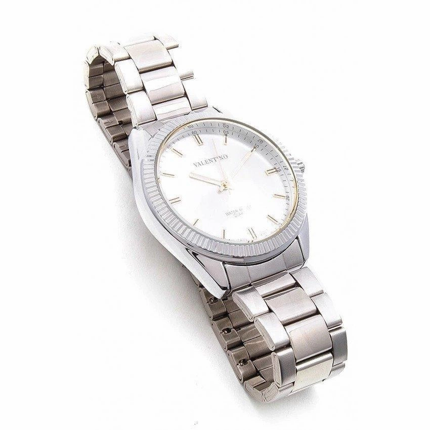 Valentino 20121679-SILVER - SILVER DIAL CASIO IP WHT MTL STYLE G STAINLESS BAND STRAP Watch for Men