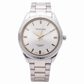 Valentino 20121679-SILVER - SILVER DIAL CASIO IP WHT MTL STYLE G STAINLESS BAND STRAP Watch for Men