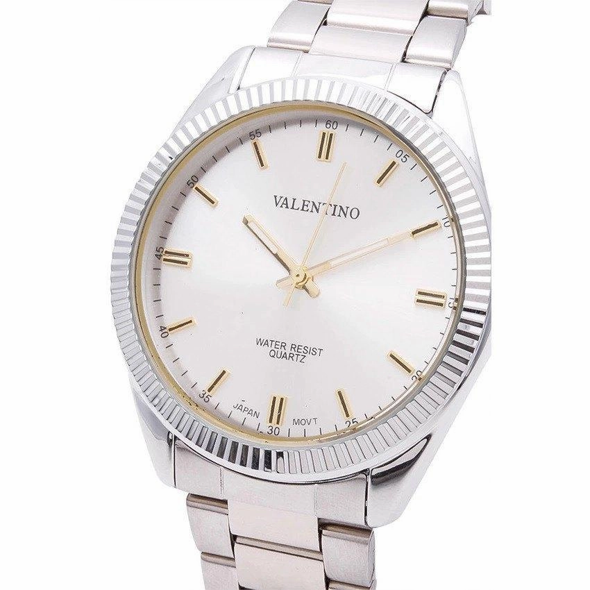 Valentino 20121679-SILVER - SILVER DIAL CASIO IP WHT MTL STYLE G STAINLESS BAND STRAP Watch for Men