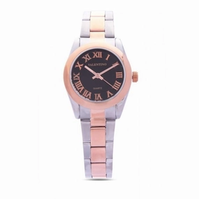 Valentino 20122024-BLACK DIAL ROSE GOLD STAINLESS STEEL STRAP Watch for Women