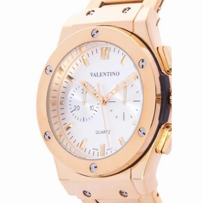 Valentino 20122067-WHITE DIAL GOLD STAINLESS STEEL BAND Watch for Men