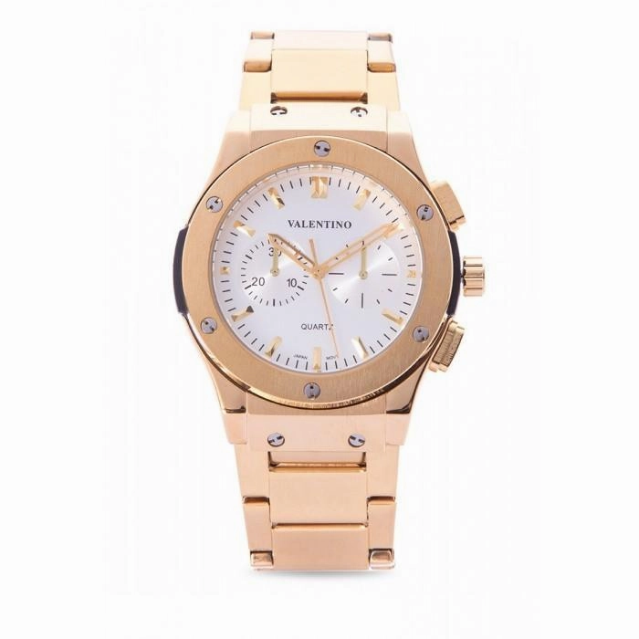 Valentino 20122067-WHITE DIAL GOLD STAINLESS STEEL BAND Watch for Men