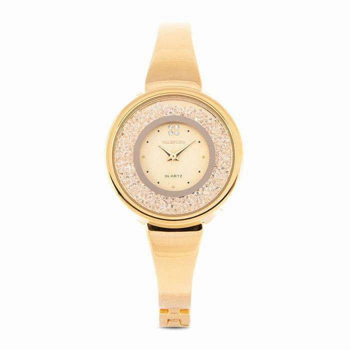 Valentino 20122148-GOLD DIAL Gold Fashion Metal Band Watch for Women