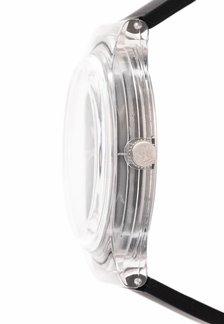 Valentino Rubber Strap Analog Watch for Women 20122094-BLK - SILVER DIAL LINE