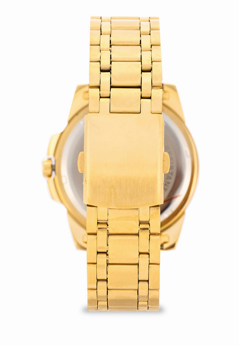 Valentino Stainless Steel Strap Analog Watch for Men 20121952-GOLD - BLACK DIAL