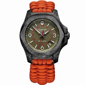 Victorinox Swiss Army Men's Quartz Watch - I.N.O.X. Carbon Khaki Dial Strap | 241800.2