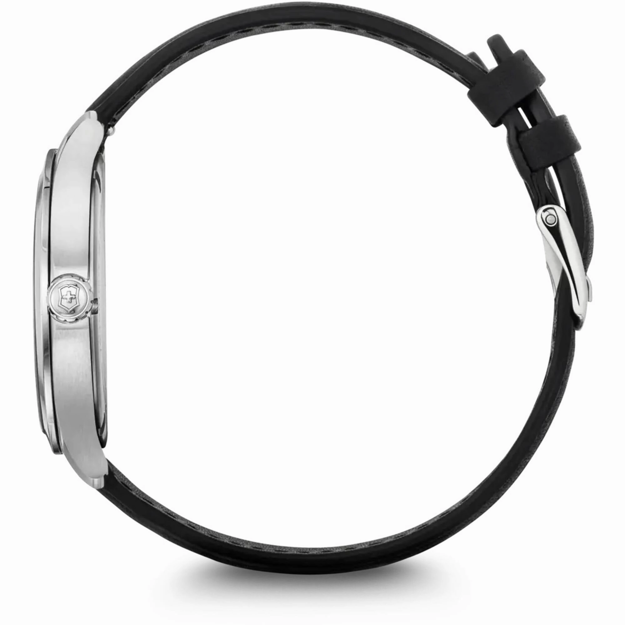 Victorinox Swiss Army Men's Watch - Alliance Silver Tone Dial Black Strap | 241905