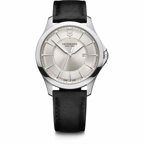 Victorinox Swiss Army Men's Watch - Alliance Silver Tone Dial Black Strap | 241905