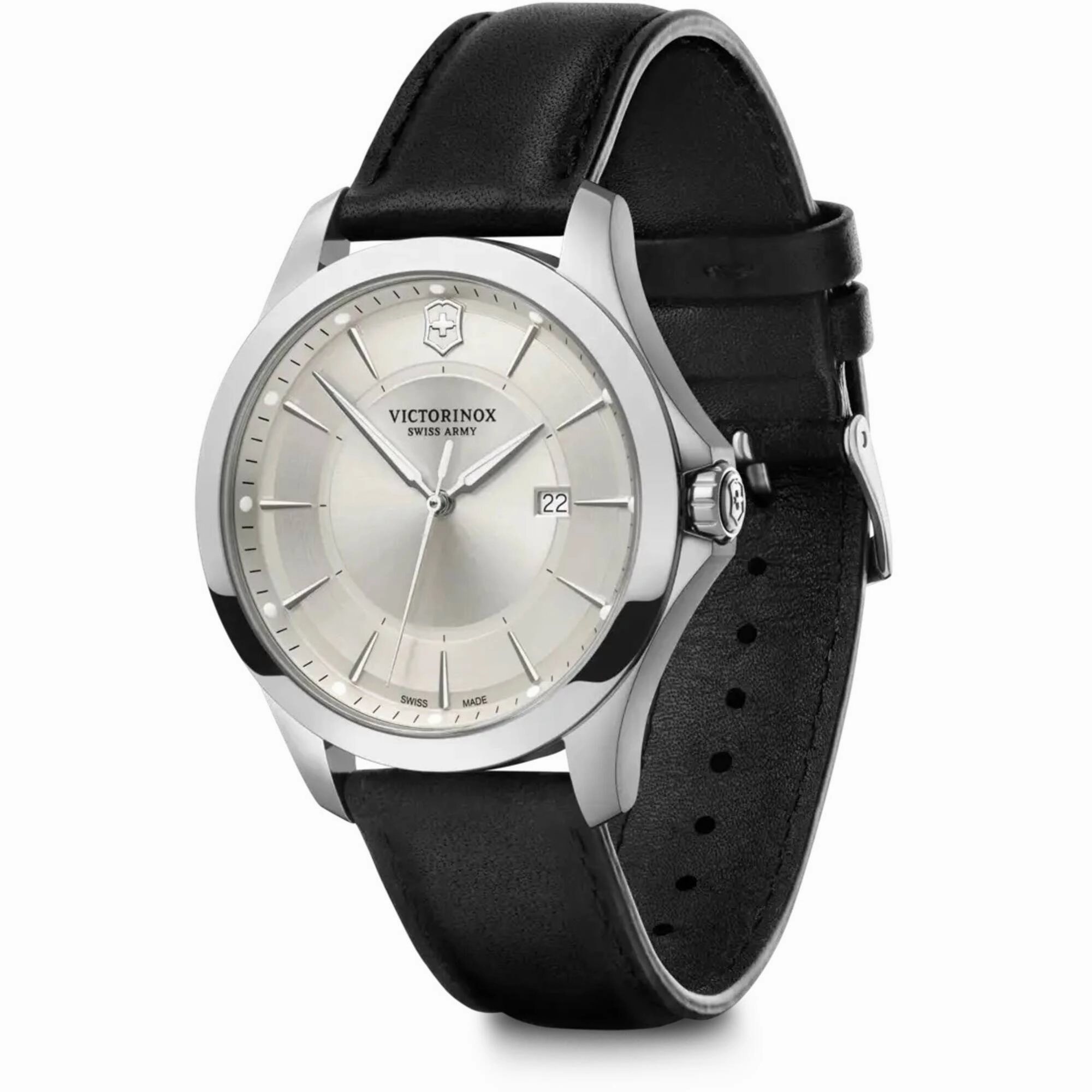 Victorinox Swiss Army Men's Watch - Alliance Silver Tone Dial Black Strap | 241905