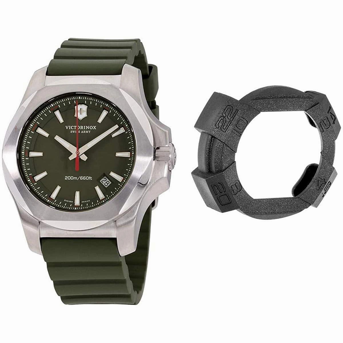 Victorinox Swiss Army Men's Watch - I.N.O.X. Green Dial Rubber Strap | 241683.1
