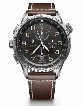 Victorinox Swiss Army Mens Airboss Mach 9 Chronograph - Gray Dial - Date - Strap