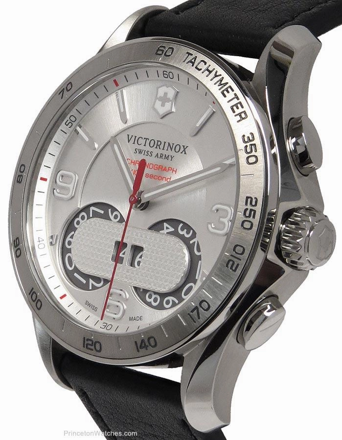 Victorinox Swiss Army Mens Chrono Classic 1/100 - Date - Black Leather Strap