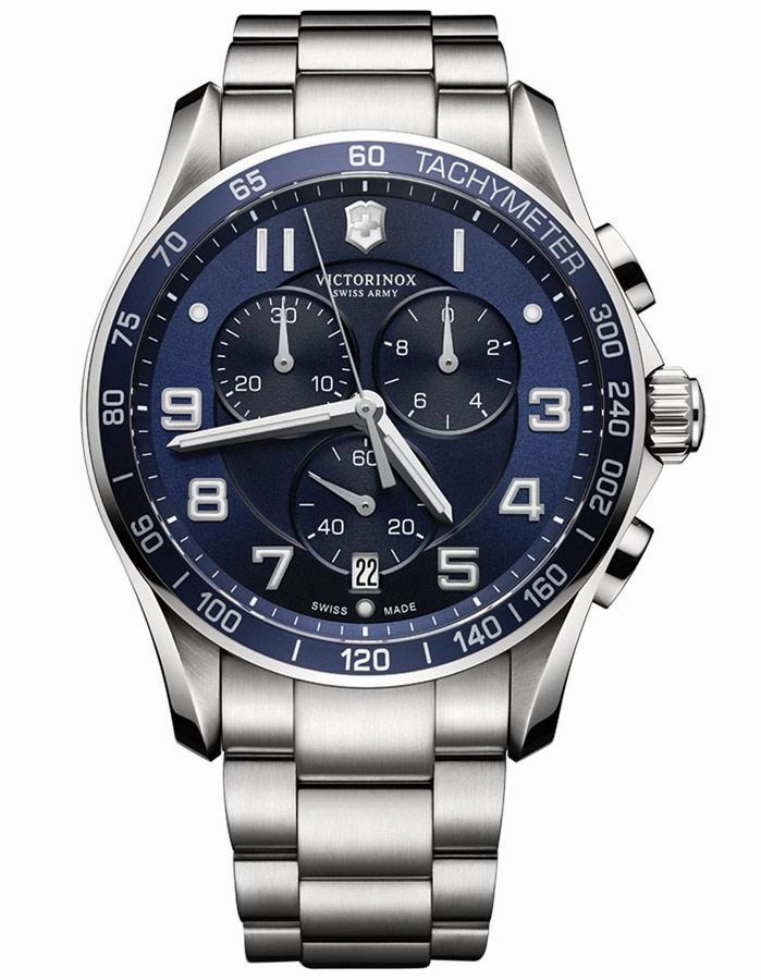 Victorinox Swiss Army Mens Chrono XLS - Blue Dial  -  Steel