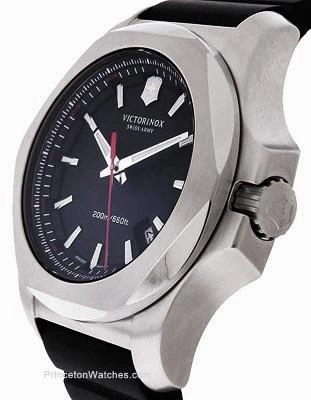 Victorinox Swiss Army Mens INOX - Black Dial and Rubber Strap - Date - 200m