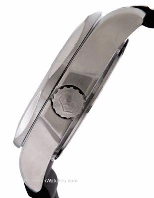 Victorinox Swiss Army Mens INOX - Black Dial and Rubber Strap - Date - 200m