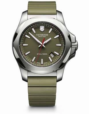 Victorinox Swiss Army Mens INOX - Olive Drab  Dial & Rubber Strap - Date - 200m