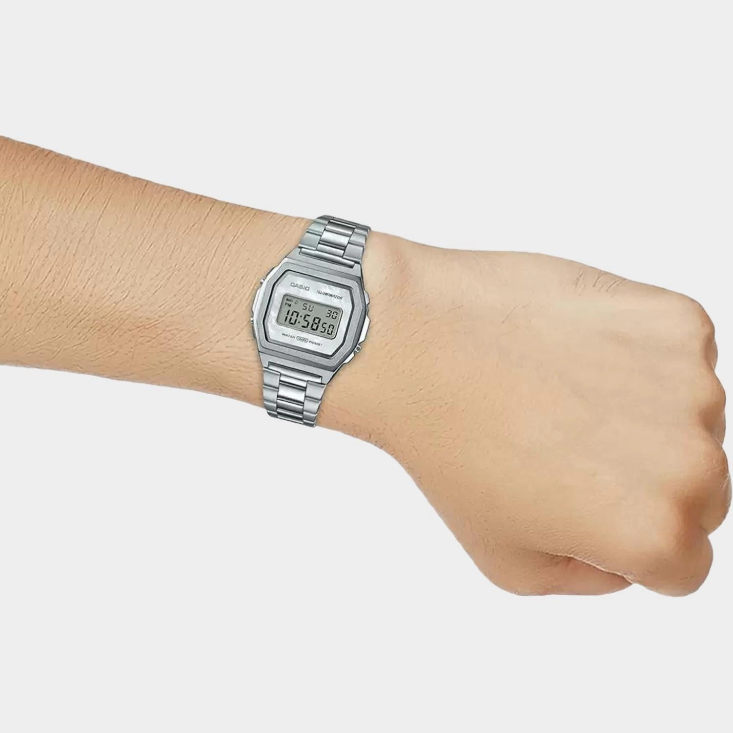 Vintage Unisex Digital Stainless Steel Watch D193 - A1000D-7EF