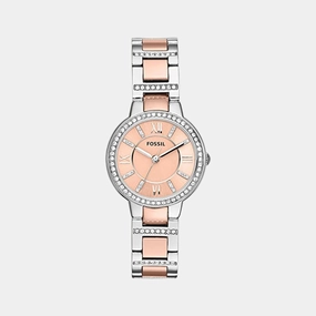 Virginia Women Quartz Rose Gold Dial Analog Stainless Steel Watch ES3405