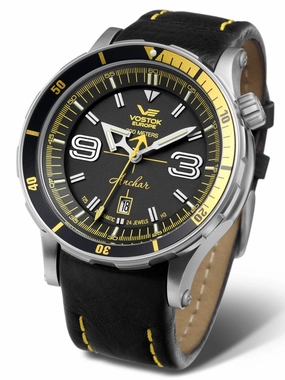 Vostok-Europe ANCHAR Black/Yellow Automatic Mens Diving Watch NH35A-510A522