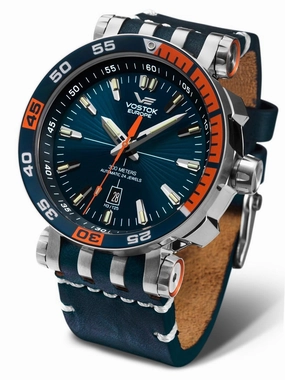 Vostok-Europe ENERGIA 2 Men's Blue Orange Diver Watch NH35-575A279