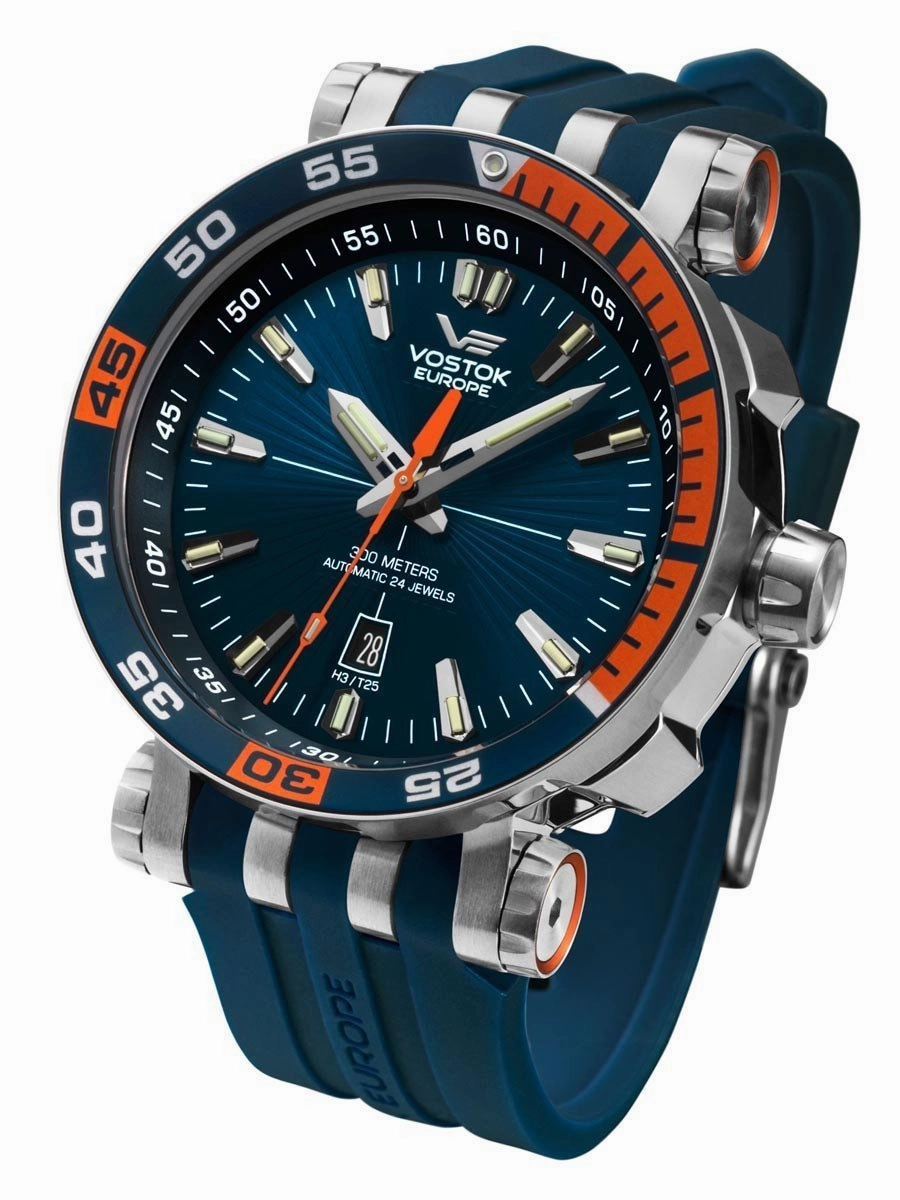 Vostok-Europe ENERGIA 2 Men's Blue Orange Diver Watch NH35-575A279B