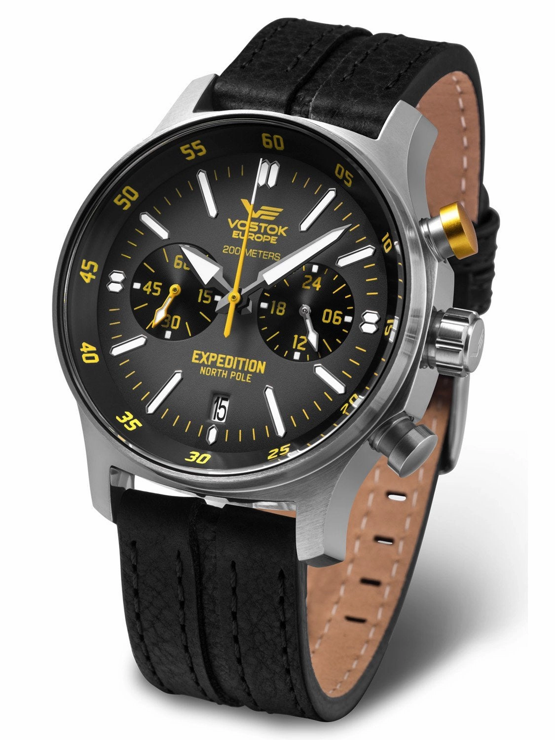 Vostok-Europe Expedition North Pole-1 Black Leather Watch VK64/592A560
