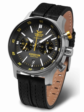 Vostok-Europe Expedition North Pole-1 Black Leather Watch VK64/592A560
