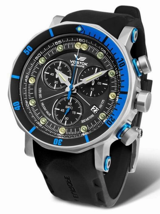 Vostok-Europe LUNOKHOD 2 GRAND CHRONO Mens Blue Silver Watch 6S30/6205213