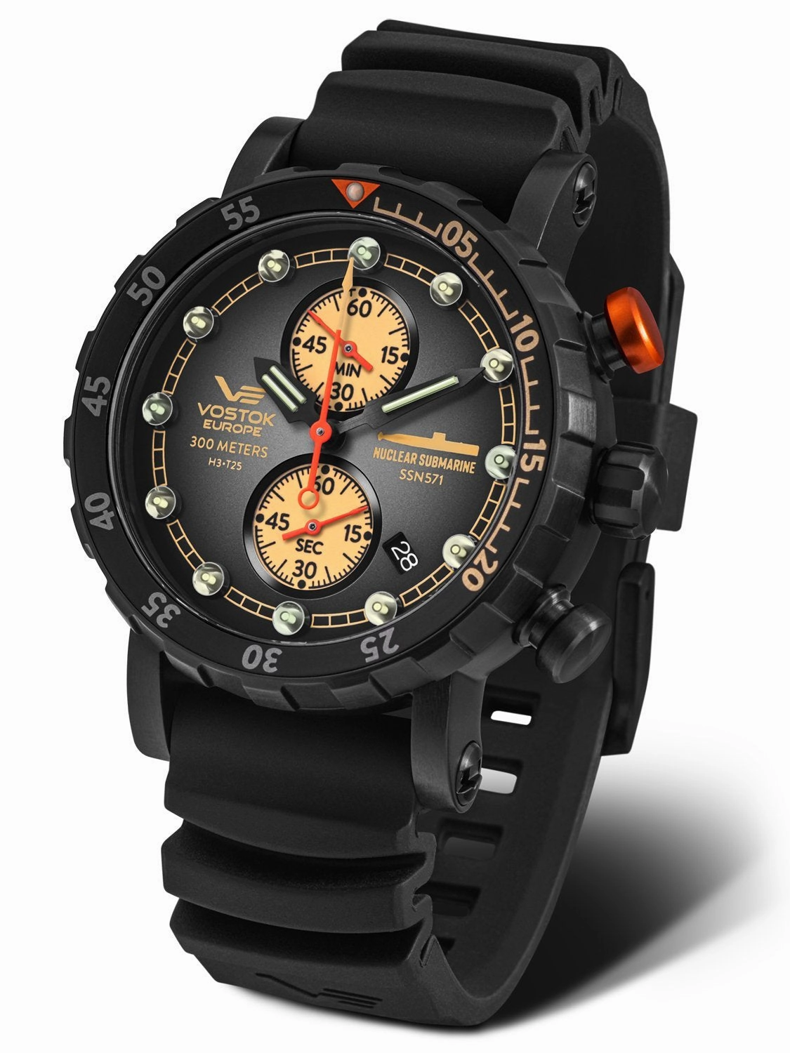 Vostok-Europe SSN-571 Mecha-Quartz Chronograph Submarine Watch (VK61/571O611)
