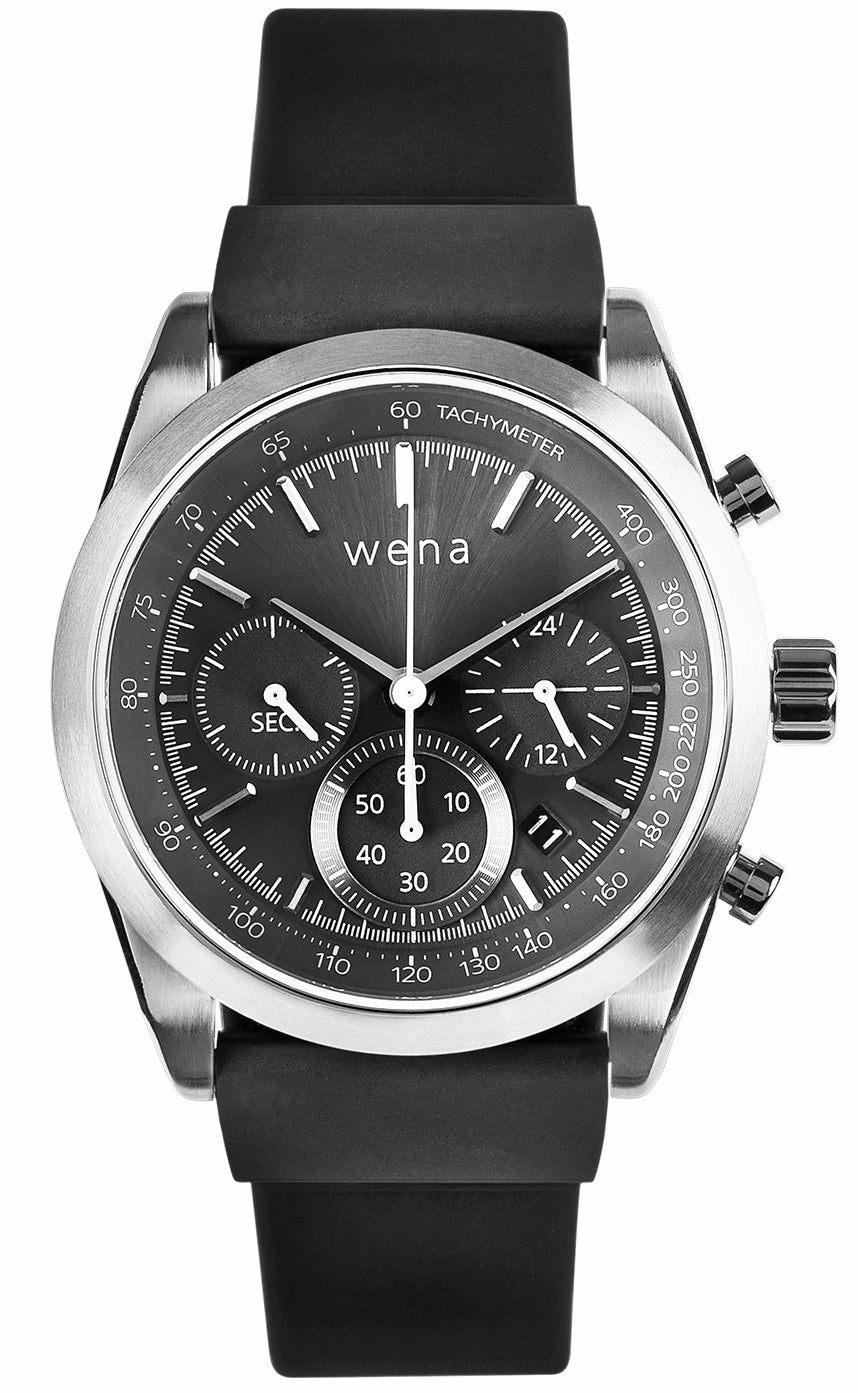 Wena Watch Wrist Active With Silver Solar Chronograph Face