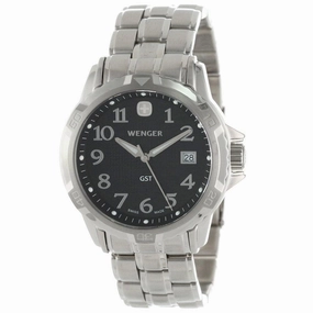 Wenger 78236 Men's GST Black Dial Stainless Steel Bracelet Watch