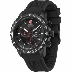 Wenger Men's Chronograph Watch - Roadster Black Night Rubber Strap | 01.0853.213S