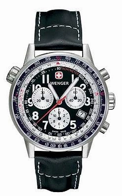 Wenger Men's Swiss Made Leather Strap Commando SR Chrono 70873